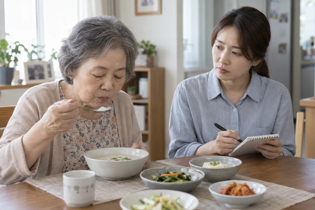 When a Parent Struggles to Eat with Dentures